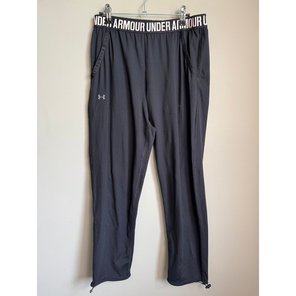 Under Armour HeatGear Womens Athletic Pants Black Small Athleisure Sporty Warmup